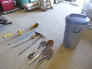 Qty of Gardening Tools w/ Bin