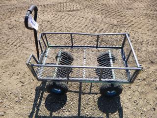 4-Wheel Caged Wagon, 37 In. x 20 In. x 21 In. *Note: Missing 1 Side*