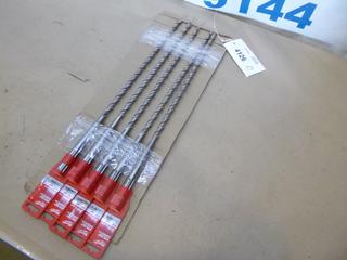 (5) Unused Milwaukee Concrete Hammer Drill Bits, SDS-MAX, 1/2 In. x 21 In., 48-20-3904 (D-2)