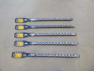 (5) Unused DeWalt HP SDS Plus, DW5466, 1 In. x 18 In. Carbide Masonry Drill Bit (D-2)