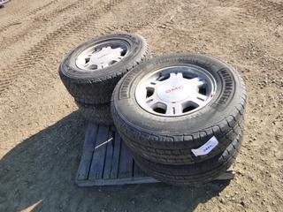 (2) MotoMaster Total Terrain APX 243/75R16 Tires and Rims C/w (2) Goodyear Wrangler P235/75R16 109T Tires and Rims