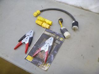 Assorted Items Includes Booster Cable Clamps, and Adapters (D-2)