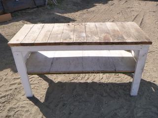 Wood Work Bench, 24 In. x 60 In. x 33 In.