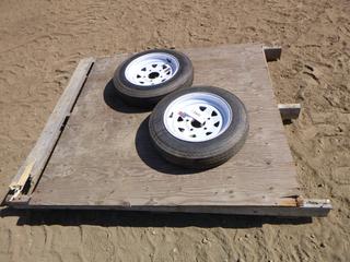 (2) 4.80-12/H188 Trailer Tires and Rims