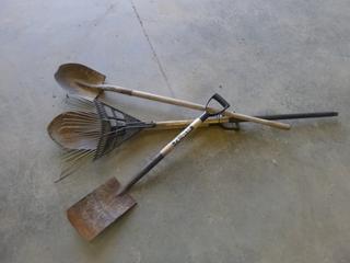 (3) Shovels and (1) Rake