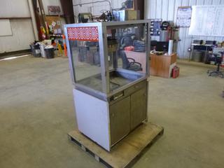 Movie Theatre Popcorn Maker, 36 In. x 28 In. x 72 In. *Note: Working Condition Unknown, Missing Glass Doors* (Z)