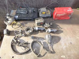 Assortment of Misc. Items Includes Radios,  HD Receiver, (2) USB Cameras, Batteries and Charger for M12 Heated Jacket, Lorex HD Wireless Receiver *Note: Doesn't Work* and More (E1)