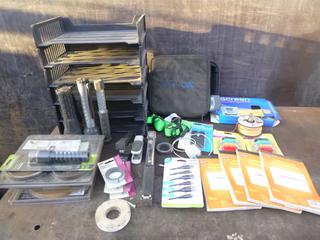 Qty of Office Supplies Includes Receipt Book. Document Organizer, Staples and Other Assorted Supplies (E1)