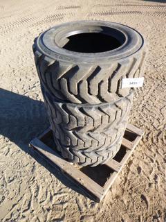 (4) Skid Steer Tires, Galaxy Super Sidewall Beef Baby II 10-16.5 NHS