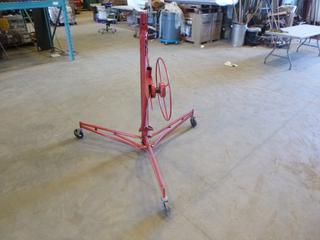 (1) 10.6 Ft. Drywall Lift Hoist w/ Rolling Casters *Note: Parts Missing* (OS)