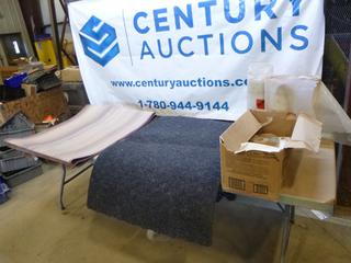 Qty of Misc. Items Includes an Assortment of Carpets, Paper, Gaskets and Other Items *Note: Wood Crate Not Included* (OS)