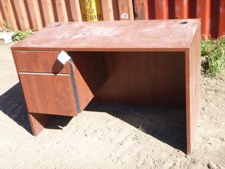 Wood Office Deck w/ 2 Drawers, 24 In. x 47 1/4 In. x 29 In.