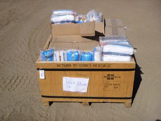 Qty of Disposable Fabric Shoe Covers In Wood Crate, 48 In. x 48 In. x 27 In.