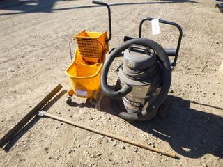QSP Contractor OPL650 Shop Vac, 6.5 HP, 120V, 60 Hz C/w Mastercraft Mop/Pail Wringer and Squeegee (OS)