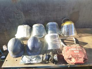 Qty of Safety Supplies Includes Hard Hats, Face Shields, Googles, and Other Safety Equipment