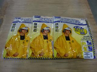 (3) Unused North Fire Retardant PVC Rain Gear, Size XL, 35 Mil Medium Duty *Note: Coat Only* (E-1)