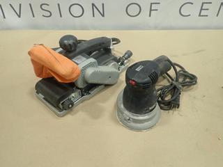 Elu Model MHB157, 120V, Belt Sander C/w Porter Cable Model 333, 120V, 5 In. Random Orbit Palm Sander (B-1)