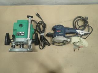 Bosch 115V, 5 In. Random Orbit Sander C/w Hitachi M12V, 115V, 1/2 In. Router (B-1)