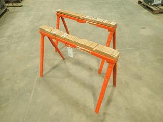 (2) Thoroughbred Tote-A-Horse 38 In. (L) Adjustable Height Sawhorses (O22)