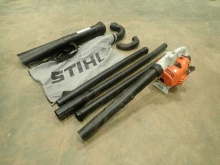 STIHL Model SH56C Shredder/Vacuum/Blower C/w Mulch Bag/Vacuum Kit And Blower Extensions (O43)