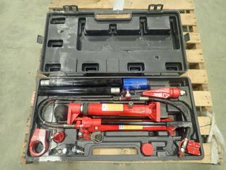 Autobody Frame Repair Kit w/ 10 Ton Hydraulic Ram, Hydraulic Hand Pump, Powerfist 10 Ton Porta Power Ram, Spreader, Cylinders And Assorted Heads (N23)