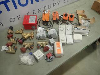 Qty of Misc. Supplies, Thermostats, Heat Link 56231 Actuator Valves, 2 1/2 In., 1/2 In., 3/4 In., 1 In., 1 1/2 In., Air Admittance Valve, 3/4 In. Bypass Valve, Belimo Actuator Valve, Siemens Actuator Valve and Other Misc. Items (E-1)