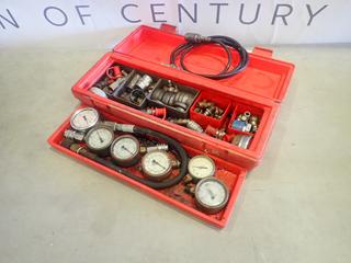 Qty Of Gauges C/w Qty Of Air Line Fittings, Hoses, Joiners And Plugs (B-1)