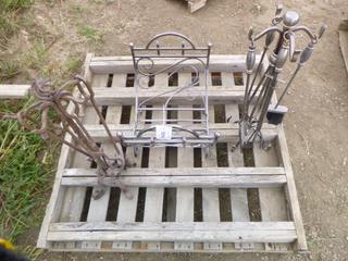 (2) Fireplace Tool Sets w/  Firewood Rack