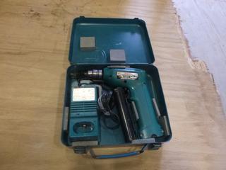 Makita 3/8 In. Drill C/w Case and Charger and Spare Battery * Note: Both Batteries are in Need of Charging, Missing Chuck Key* (E-2)