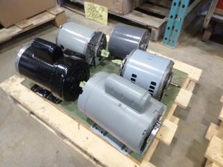 (1) CGE Motor, 1 Phase, 1/2 HP, 115V, 1725 RPM, (1) Emerson AC Motor, 1/3 HP, 1 Phase, (1) Doerr Motor, 1 Phase, 1 HP, 1725 RPM, 115V, (1) Leeson Motor, 1 Phase, 1 HP, 1725 RPM, 115V,, (1) General Electric Motor, 1725 RPM, 115V *Note: Working Condition Unknown* (NE Floor)