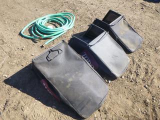 (3) Toro Grass Bags C/w Unknown Length of Garden Hose
