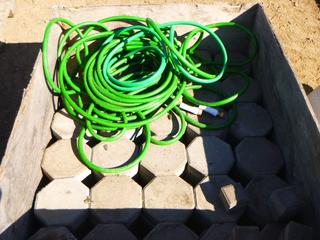 Qty of Bricks C/w Wood Crate and Garden Hose