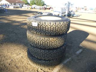 (4) Goodyear Skid Steer Tires w/ Rims, Size 245/70R19.5