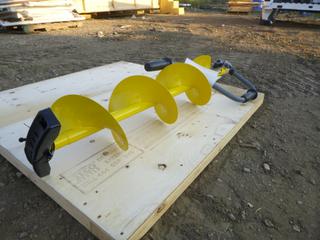 Jiffy Ice Drills Hand Auger, (2) Shaver Blades w/ Cover, Drill Assembly Extends up to 24 In., 8 In. Right Hand Rotation (E1)