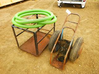 (2) 2-Wheeled Carts C/w Hose of Unknown Size
