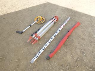 Johnson Measuring Wheel, Site Pro Tri-Pod Stand, Site Pro Levelling Rod w/ Sleeve