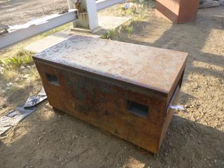 Steel Tool Box, 48 In. x 29 In. X 24 In. C/w Contents Includes Black & Decker 2-Speed Jigsaw, Heavy Duty Drill and Other Assorted Items *Note: Working Condition Unknown*