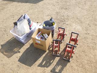 (4) Hose Reels, Trimmer String, Trimmer Spool Bracket, Spray Bottles and More