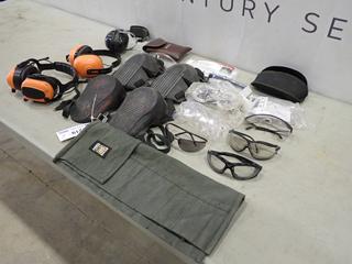 Qty Of Safety Glasses, Ear Muffs, Knee Pads And Tool Pouch (A-2)