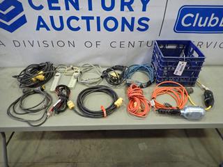 Qty Of Extension Cords, Power Bars, Trouble Light And Crate (NE Floor)