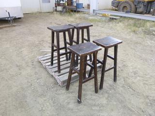 (4) Wooden Bar Stools, 15 In. x 15 In. x 31 In. *Note: Scratches* (OS)