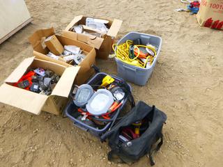 Assortment of Work Lights, Extension Cords, Power Bars, Electrical Supplies and  Other Misc. Items