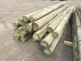 Quantity Green Pressure Treated Posts Approximately 4-6 In. x 12 ft., Control # 9228.