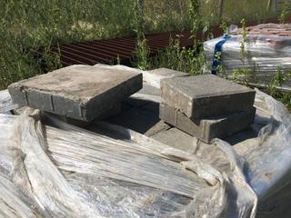 Patio Stones, Approximately 7 3/4 In x 7 3/4 In x 2 In and Grey Patio Stones, Approximately 11 3/4 In x 11 3/4 In x 2 In.