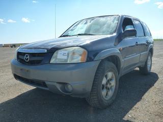 2002 Mazda Tribute SUV c/w 3.0L V6, Auto, A/C, 23570R16 Tires, Showing 286,019 Kms, VIN 4F2CU08112KM25460.   **Note: Out Of Province Vehicle**