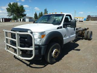 2016 Ford F450 C&C c/w 6.7L Turbo V8 Diesel, Auto 6 Gear, A/C, Push Bar, 22570R19.5 Tires, Showing 593,348 Kms, VIN 1FDUF4GT1GEA33735
