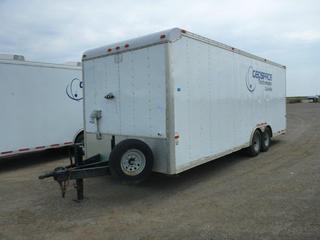 2012 Cargo Craft 20 Ft. T/A Enclosed Trailer c/w Lights, Heat, A/C, (4) Cupboards, (2) Tables, Spare Tire, Back & Sides Doors, ST235/80R16E, VIN 4D6EB2426CC031501.