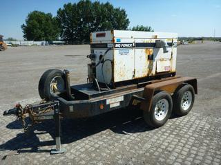 2013 Multi Quip DF-02771 20 KW Portable Generator c/w Diesel, Spare Tire, ST205/75R15 Tires, Showing 12,355 Hours, S/N 5SLBG1225CL010612