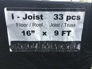 Lift of I-Joist 33 Pcs. Floor/Roof Joist/Truss 16 In. x 9 Ft., Control # 9011.