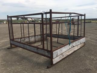 Round Bale Cattle Feeder 8 Ft. 6 In. x 8 Ft. 6 In, Note: Damaged, Control # 9028.